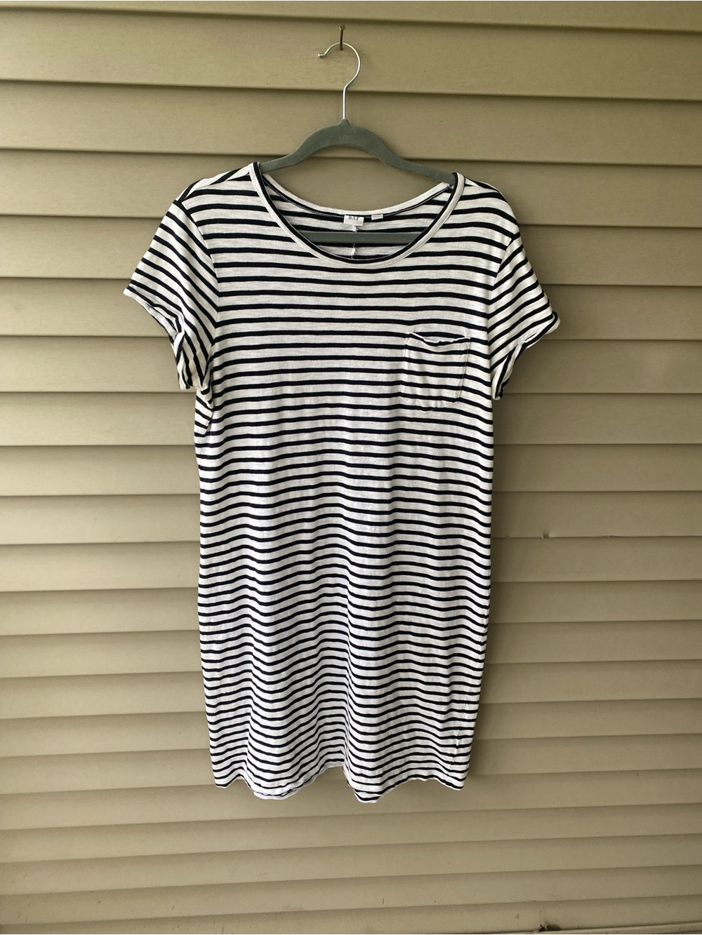 GAP Black and White Striped Teeshirt Dress